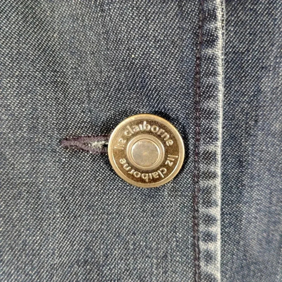 Liz Claiborne Denim Jean Jacket 100% Cotton Blue XL - Picture 8 of 15